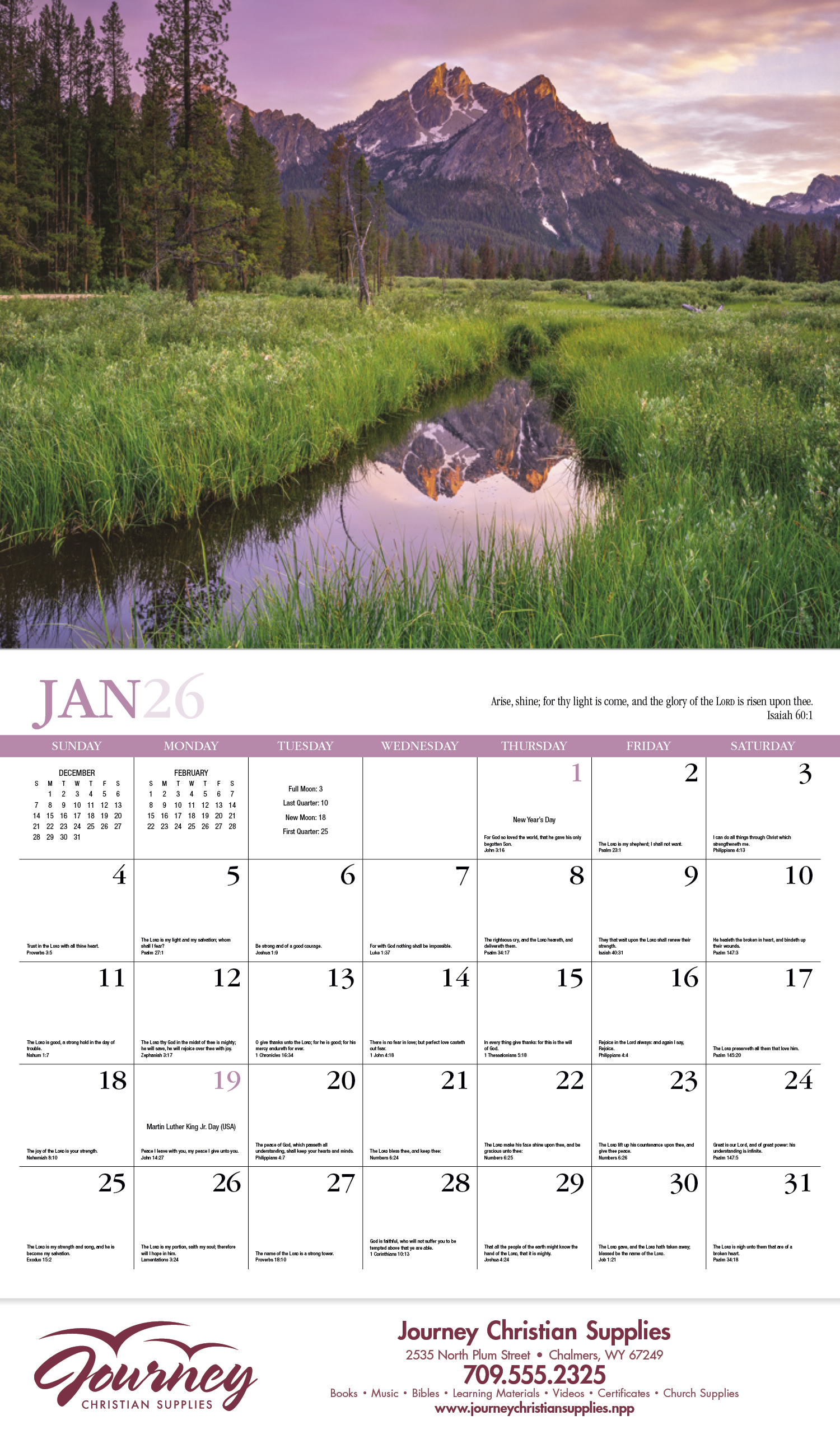 HotLine® Products Reflections (Non-Denominational) Appointment Calendar - Stapled 18