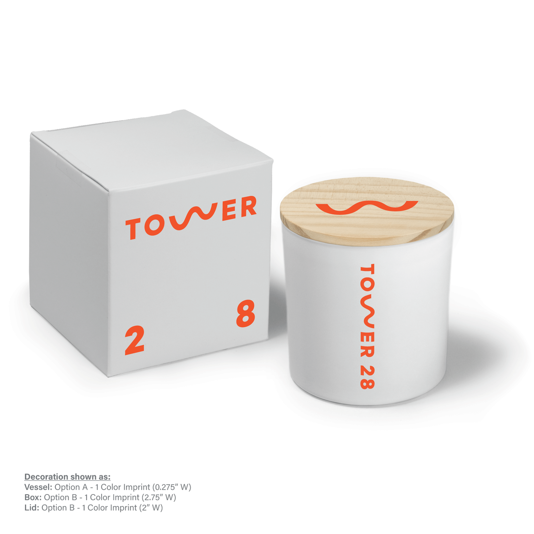 9 oz White Candle with Gift Box Printed