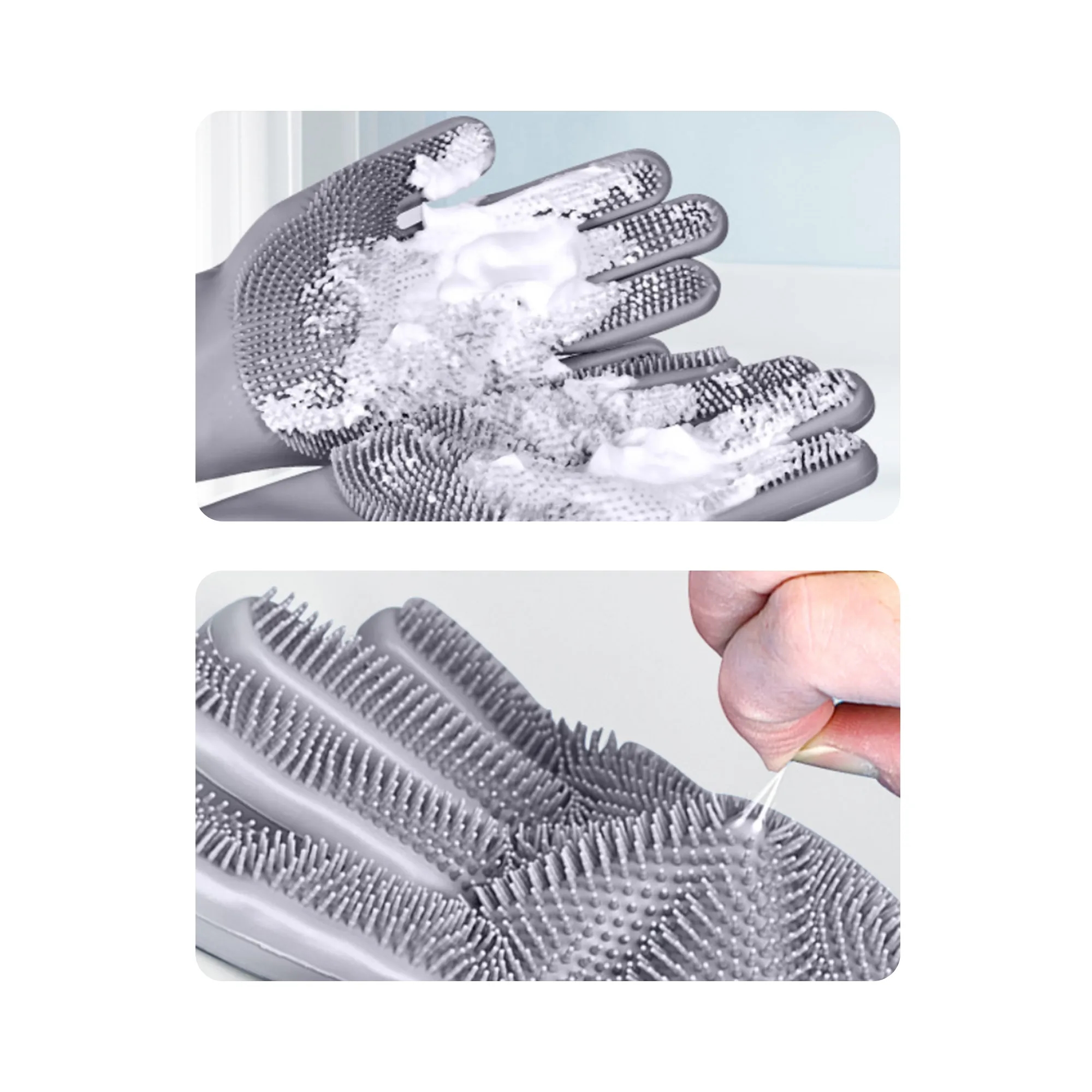MOQ 50 PCS Long Pet Bath Silicone Gloves 3