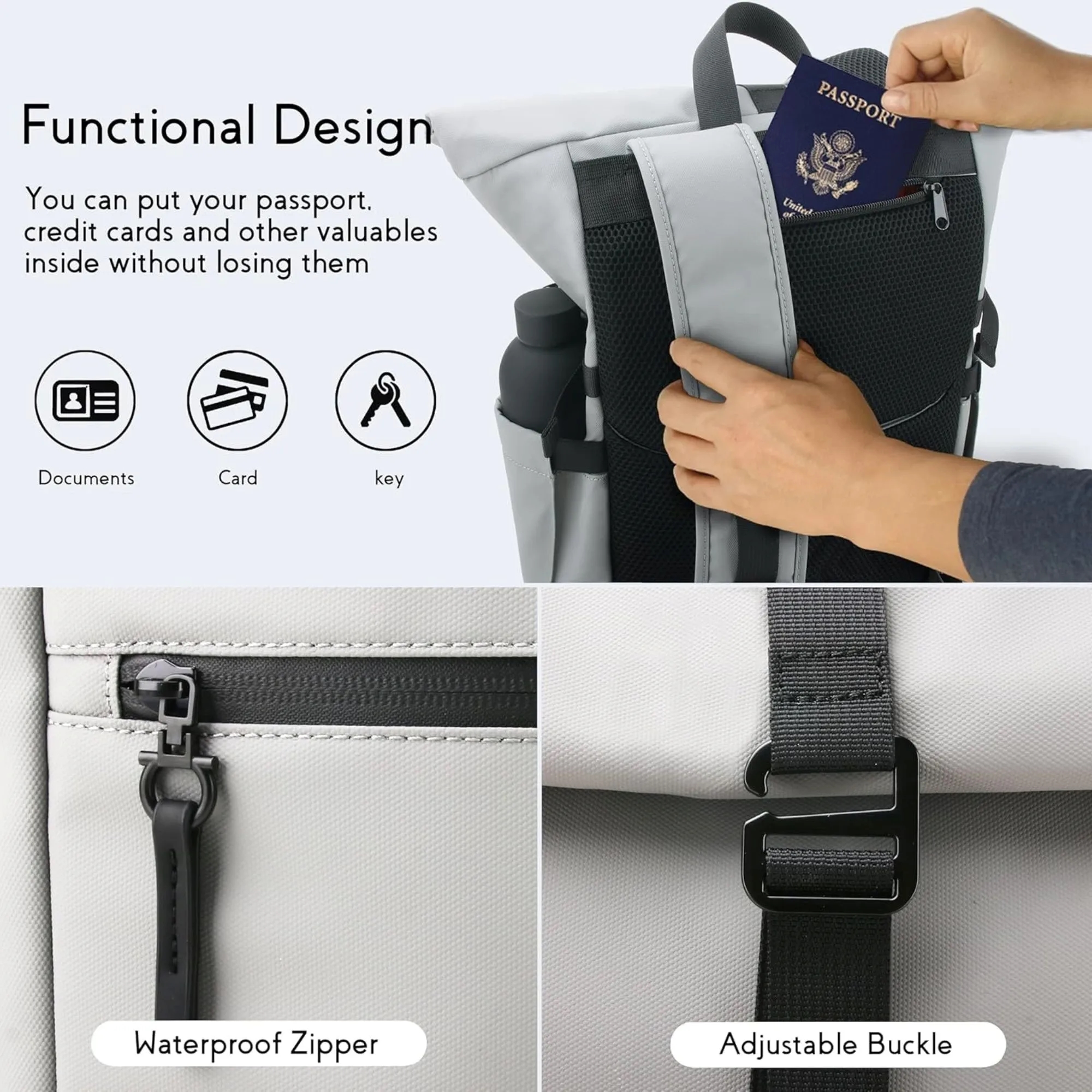 Large Capacity Flap Double Shoulder Travel Backpack 3