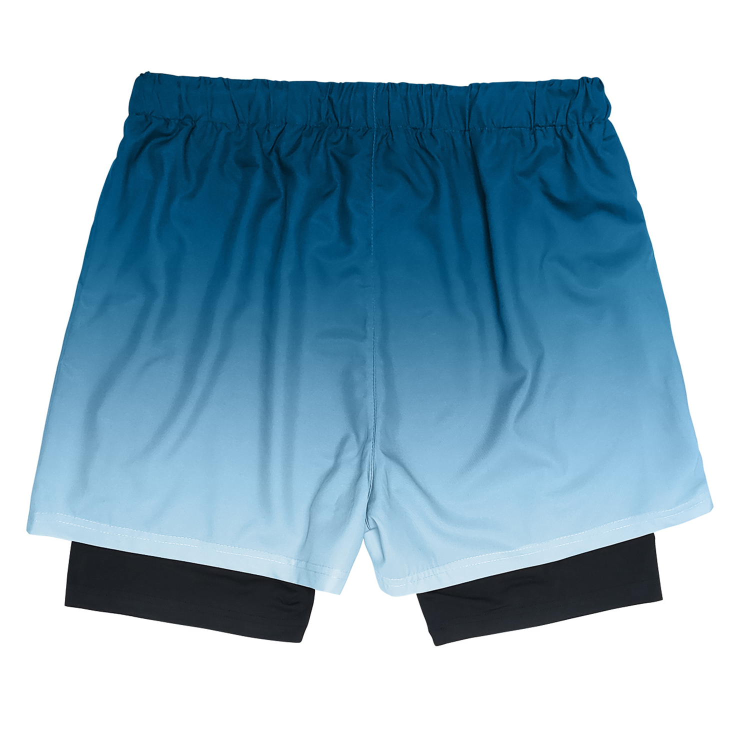 Mens 2-in-1 Quick-Dry Gradient Shorts w/ Secure Zip Pocket 1