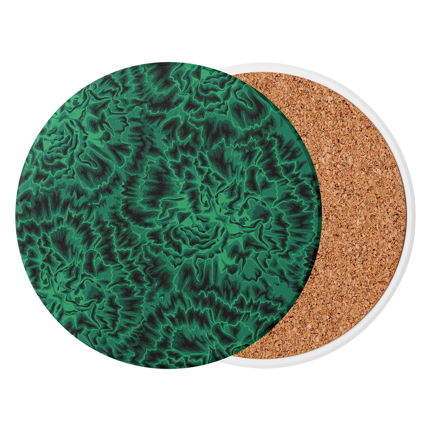 3.5'' Circular Ceramics Coaster With Cork Base 8