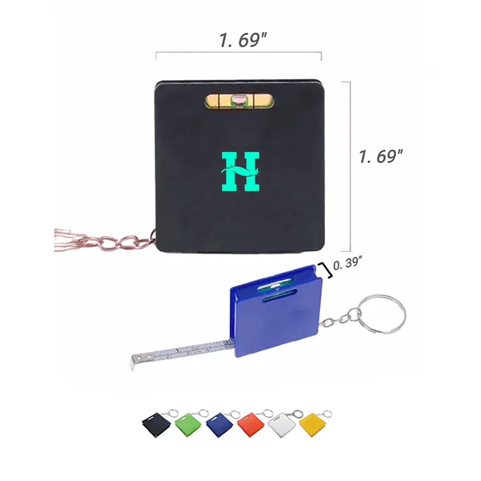 Compact Measuring Tape Key Ring with Level Gauge 4
