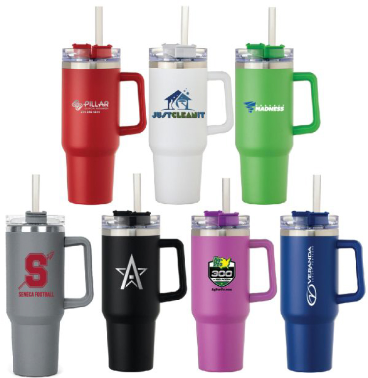 40 Oz. Stainless Mug W/Straw and Twist on Lid (5 Days)