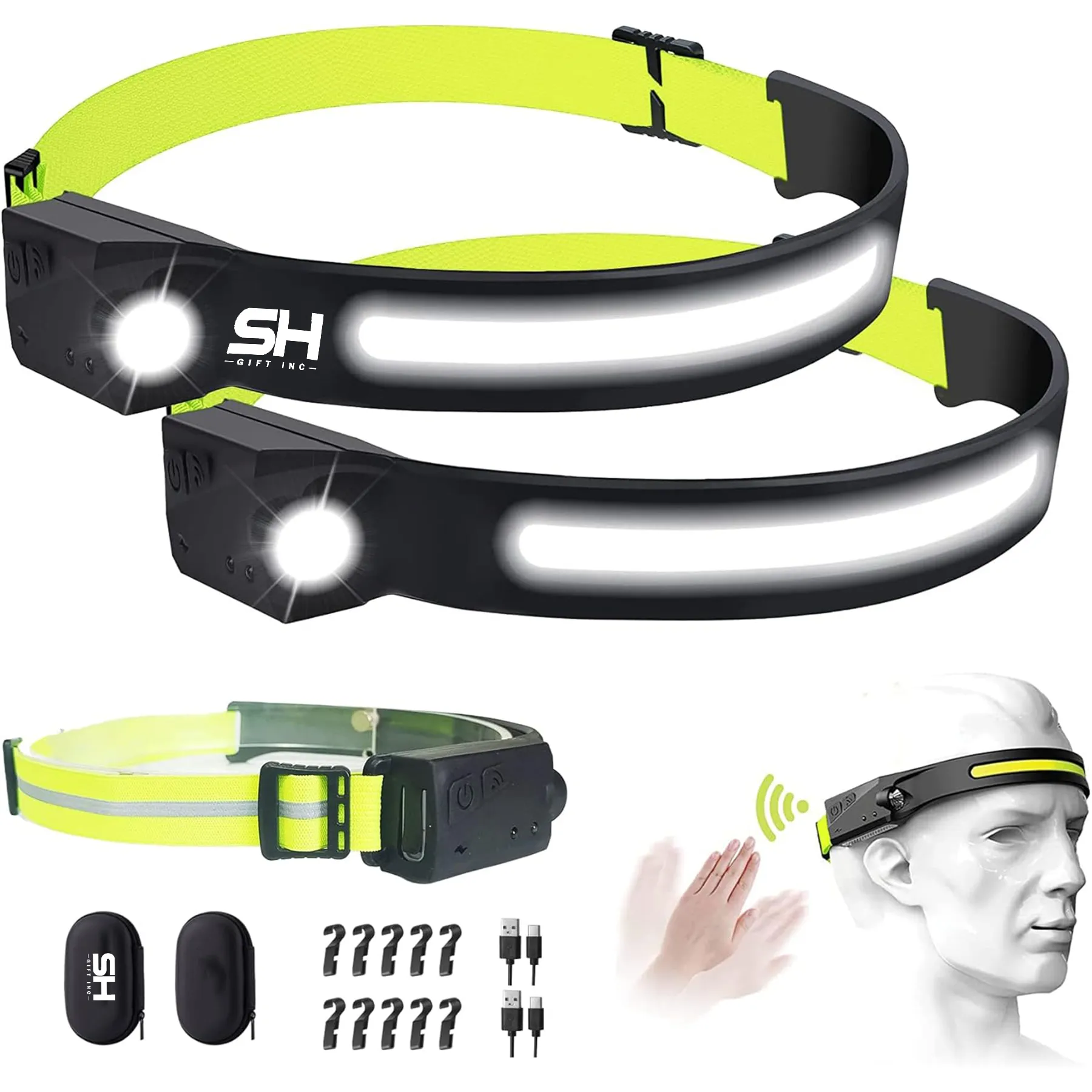 Rechargeable LED Headlamp with Motion Sensor 4