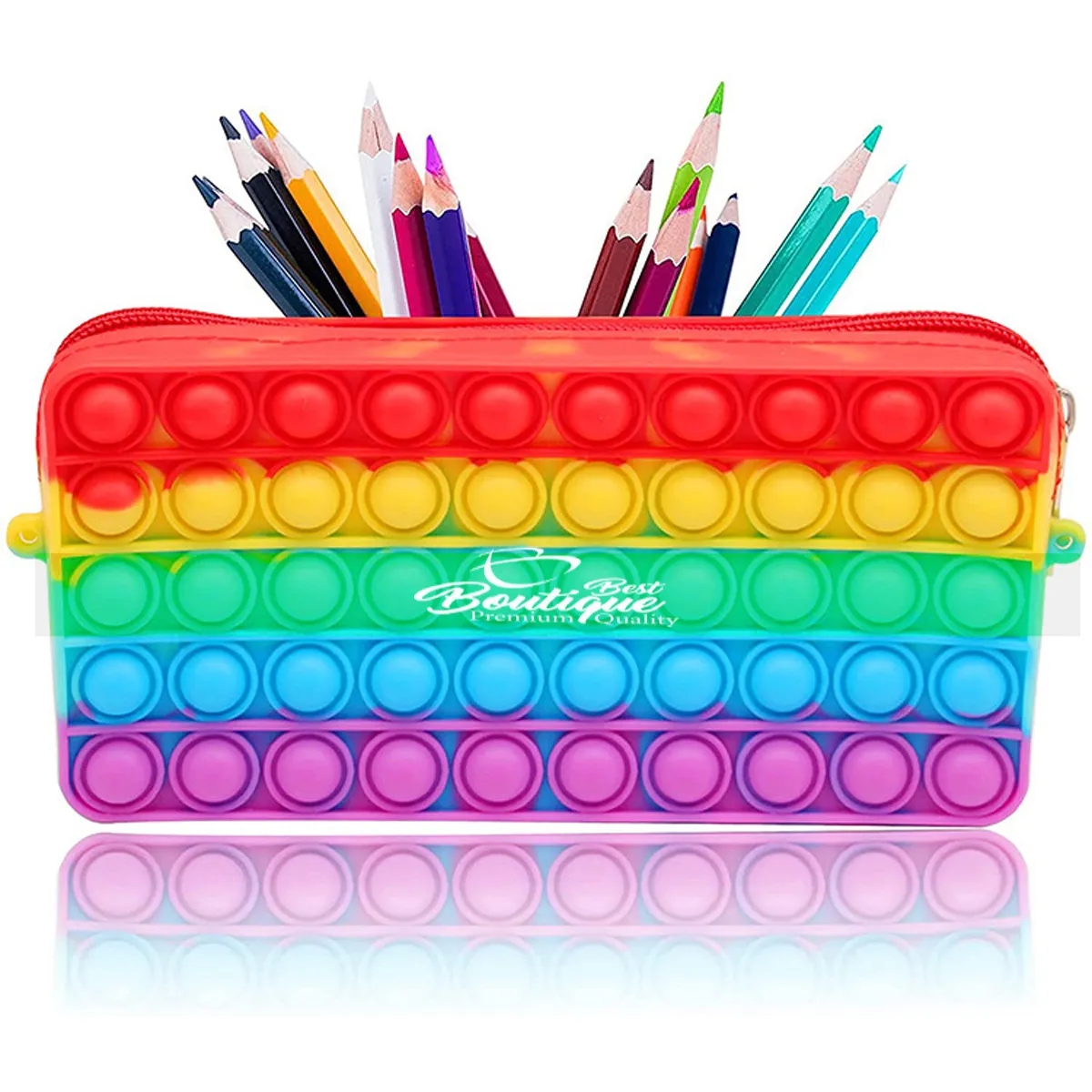 Rainbow Silicone Pop Bubble Pencil Box 4