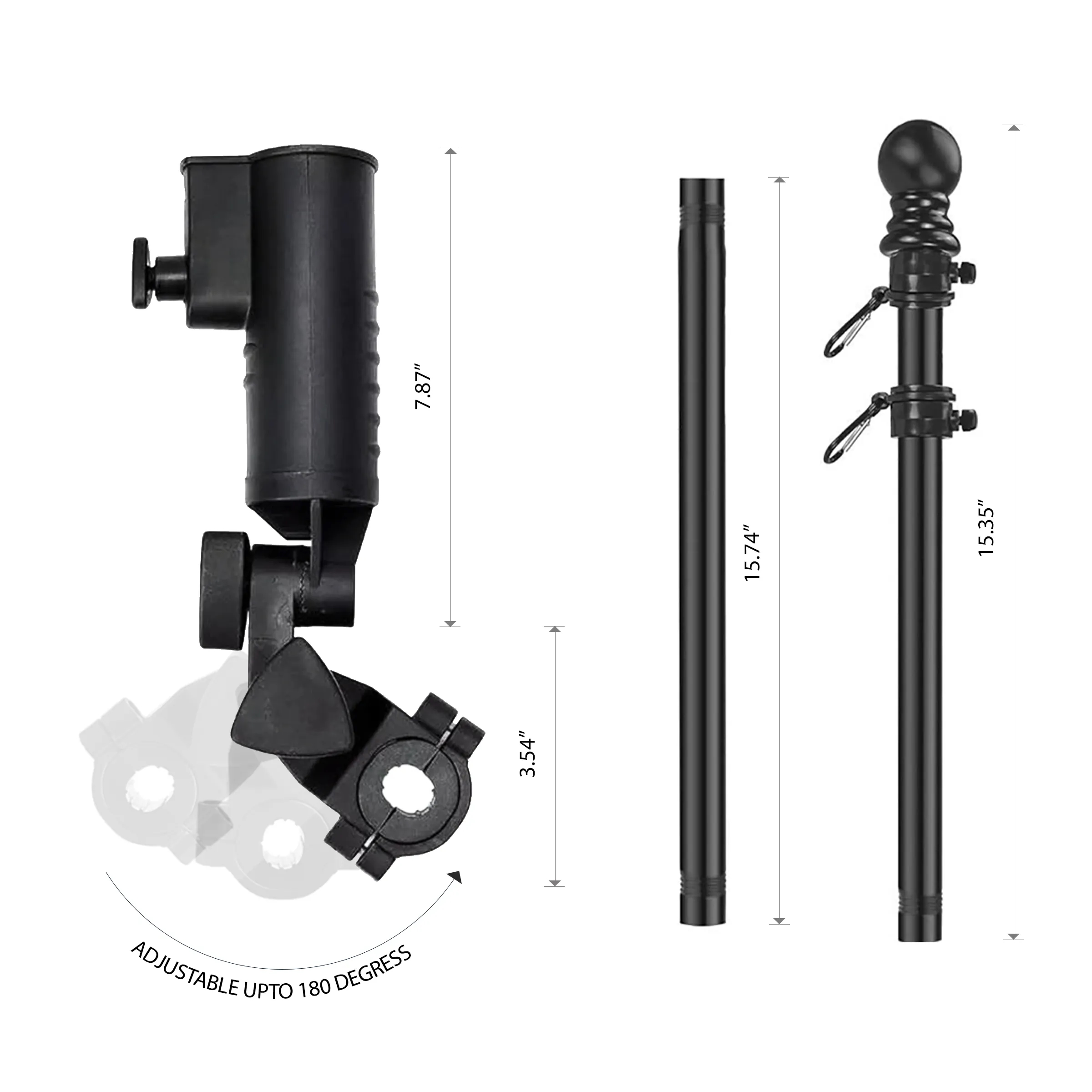Premium Golf Cart Flag Pole Kit with Flag 2