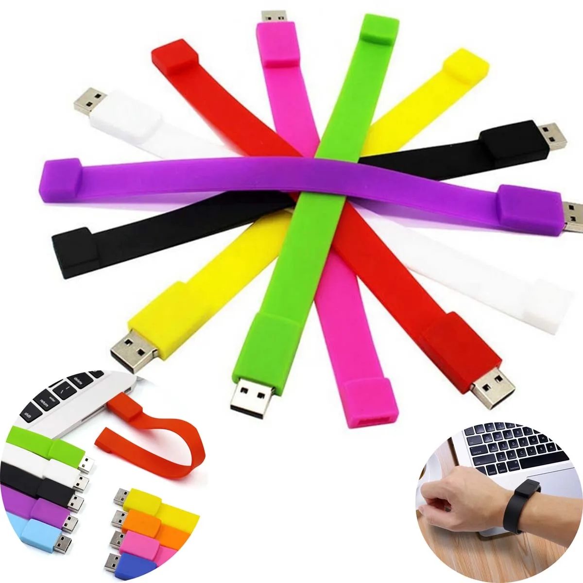 8GB USB 2.0 Memory Wristband Flash Drive 4