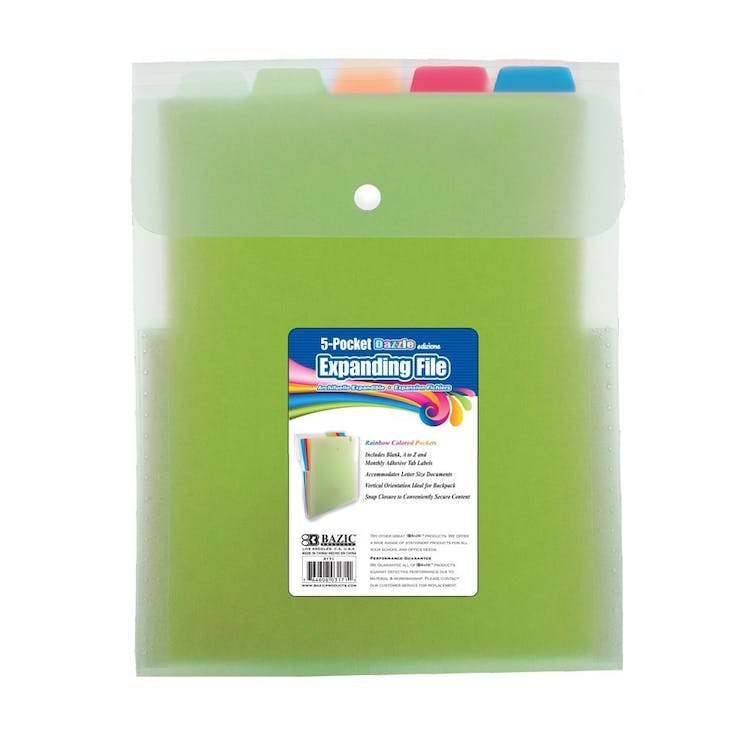 Poly Expanding Files - 5-Pocket Letter Size Vertical Frosted 1