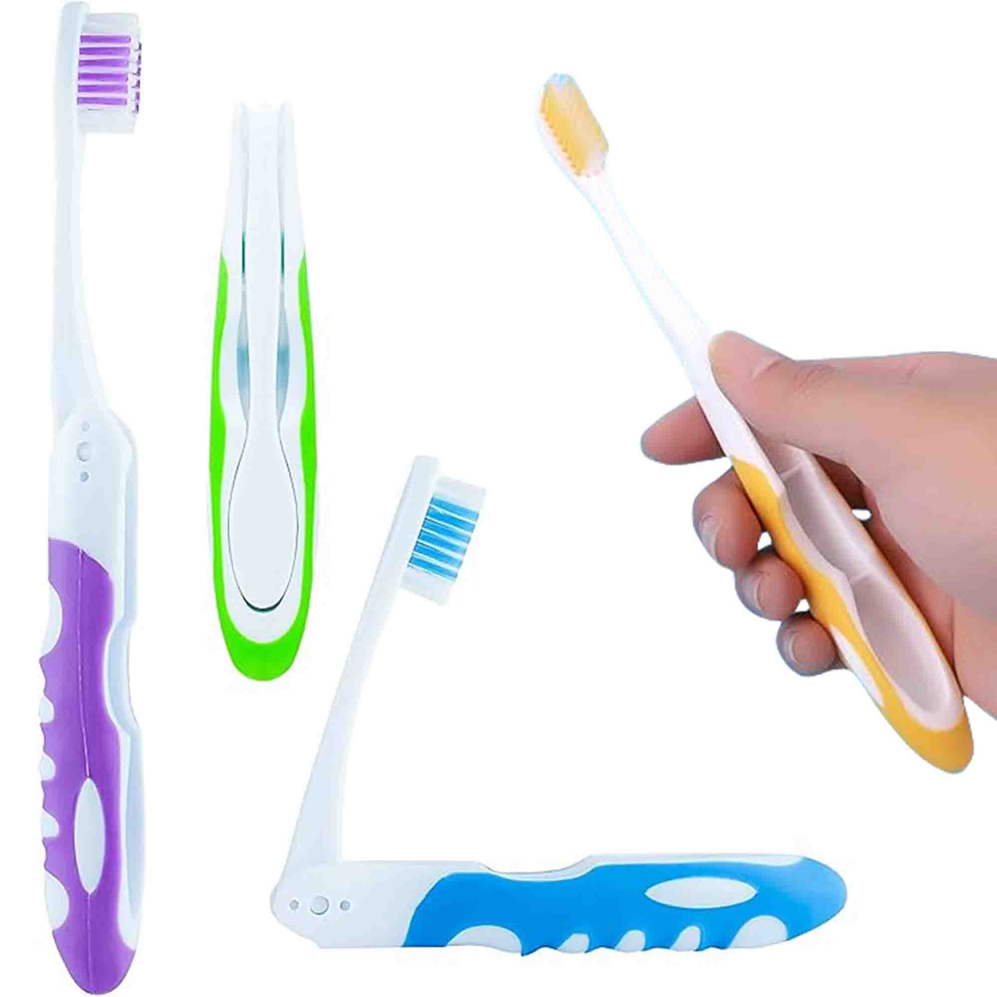 Foldable Travel Toothbrush Folding Soft Medium Bristles 1