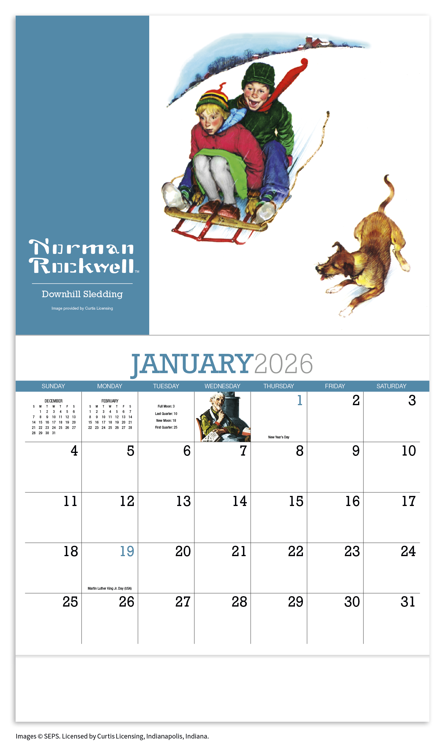 HotLine® Products Norman Rockwell Appointment Calendar - Stapled 9