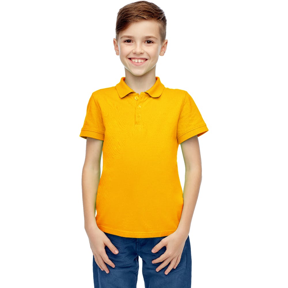 Boys' Uniform Polo Shirts - Gold Short Sleeve Size 10 2