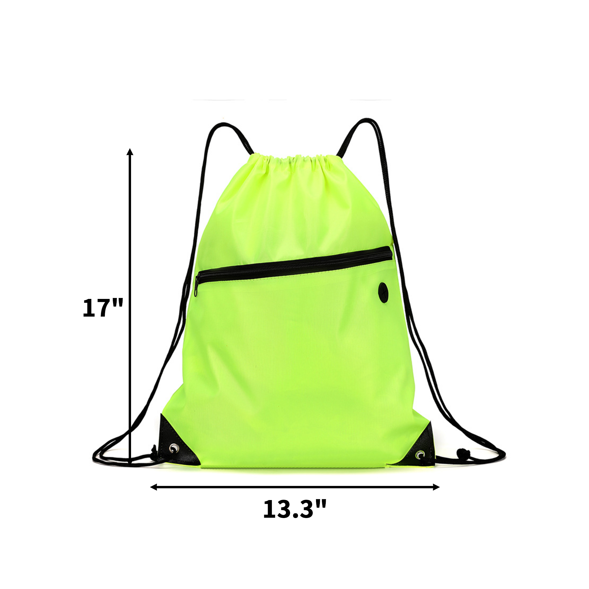 Polyester Drawstring Backpack With Zipper Pocket 18