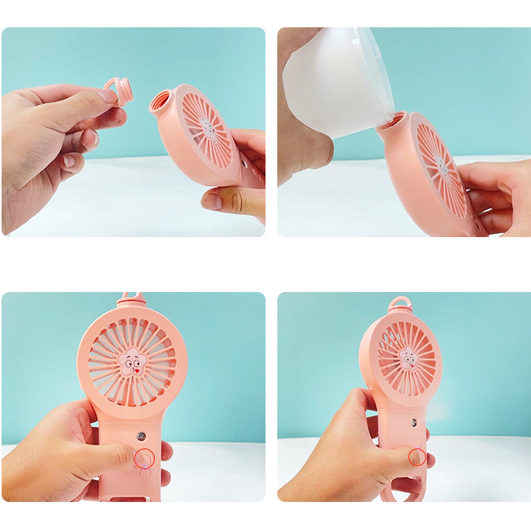 Handheld Misting Fan With Carabiner Keychain 4