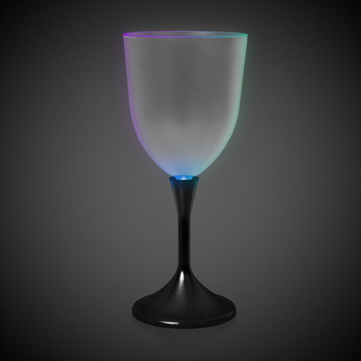 Light Up Frosted Wine Glass with White Stem - 10 Ounce 2
