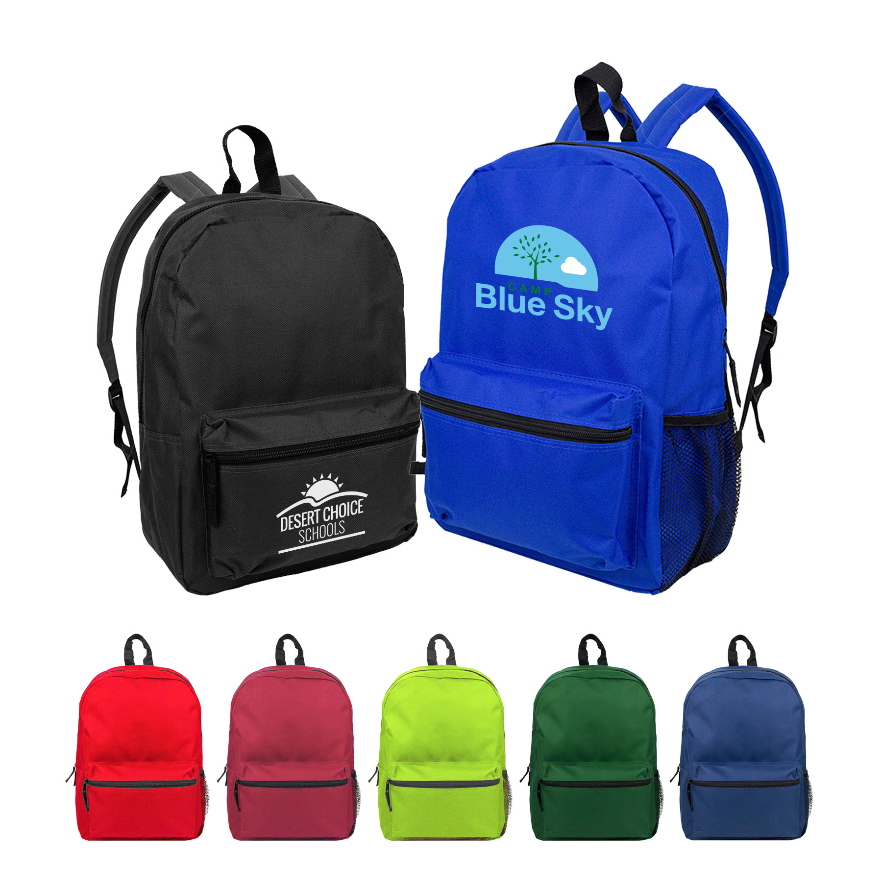 600D Heavy Duty Backpack With Water Bottle Mesh Pockets 3