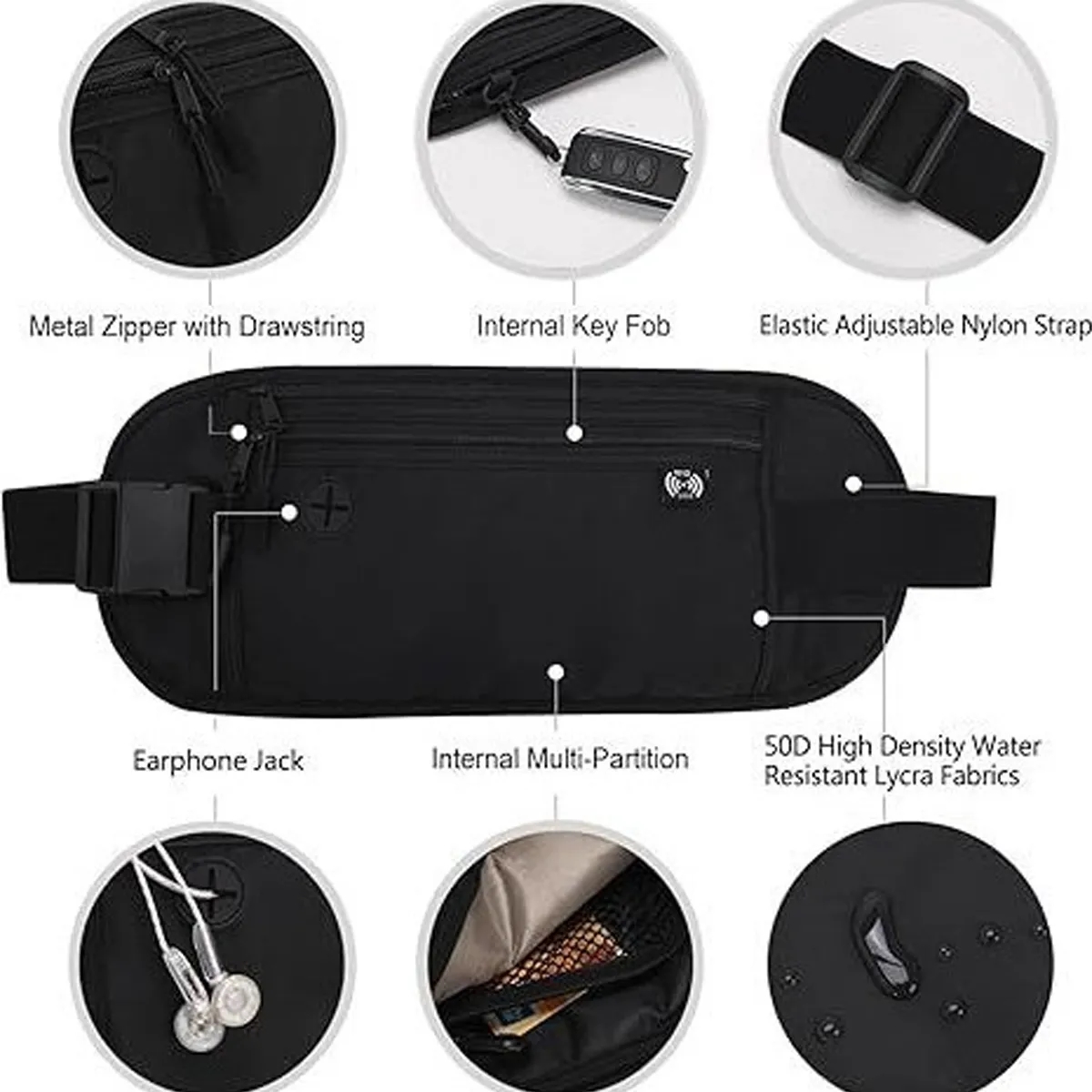 Invisible Anti-Theft Travel RFID Blocking Wallet Waist Bag 5