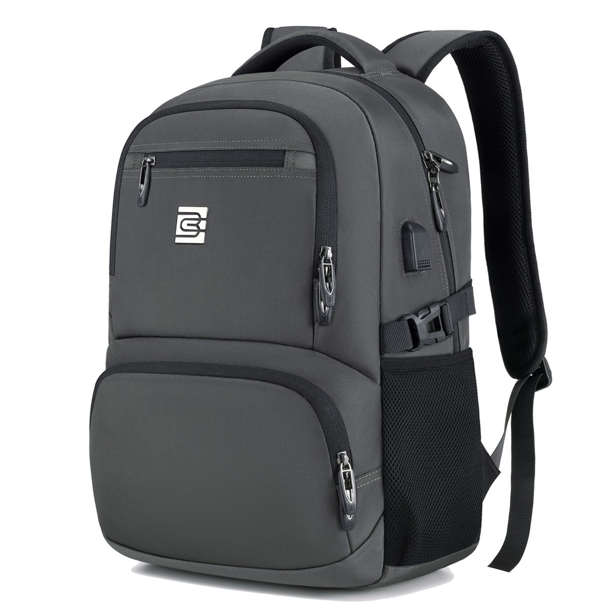 Slim Travel Laptop Backpack w/ USB Charging Port Waterproof College Computer Bag Fits 15.6'' Laptop 2