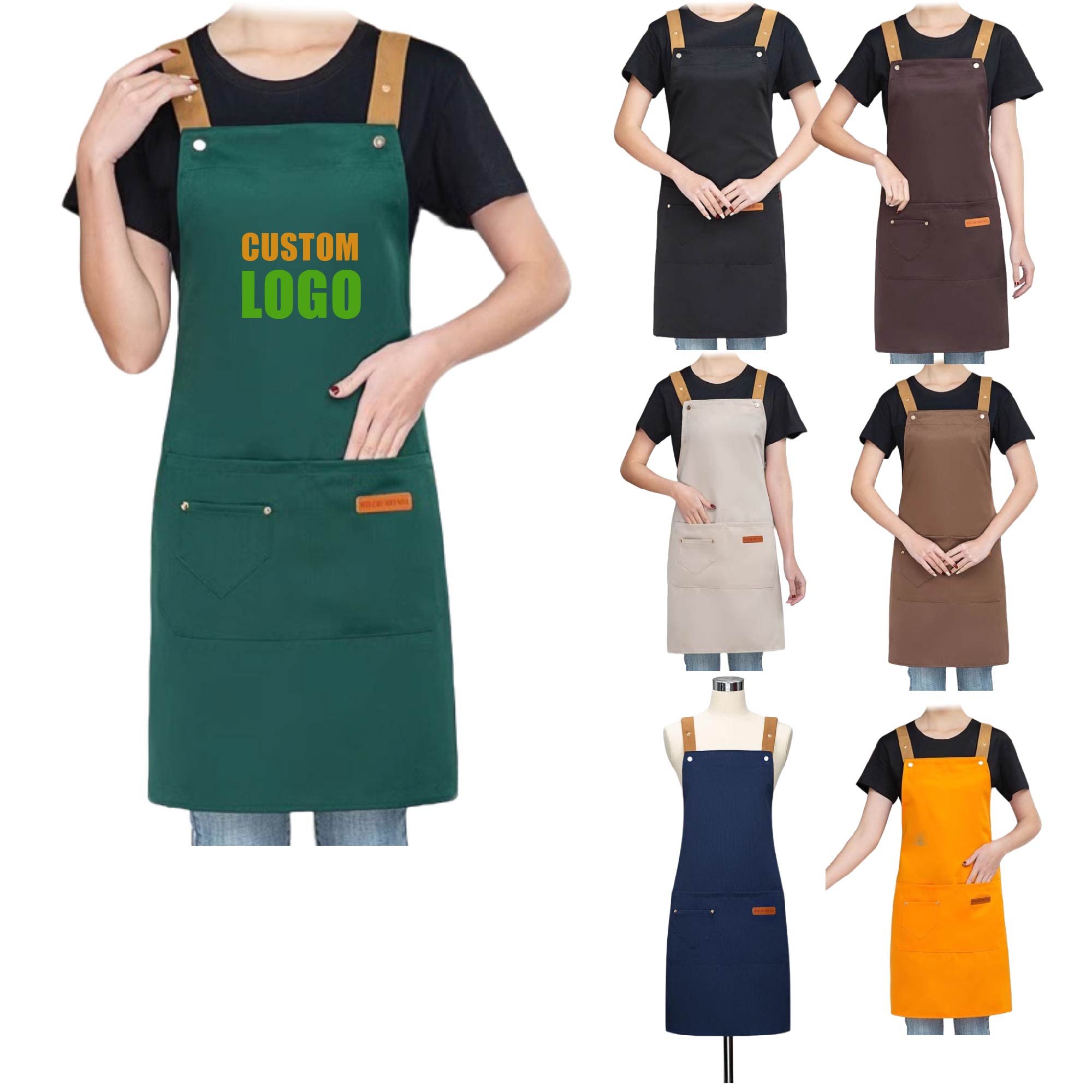 MOQ 10 pcs Cafe Staff Apron 4