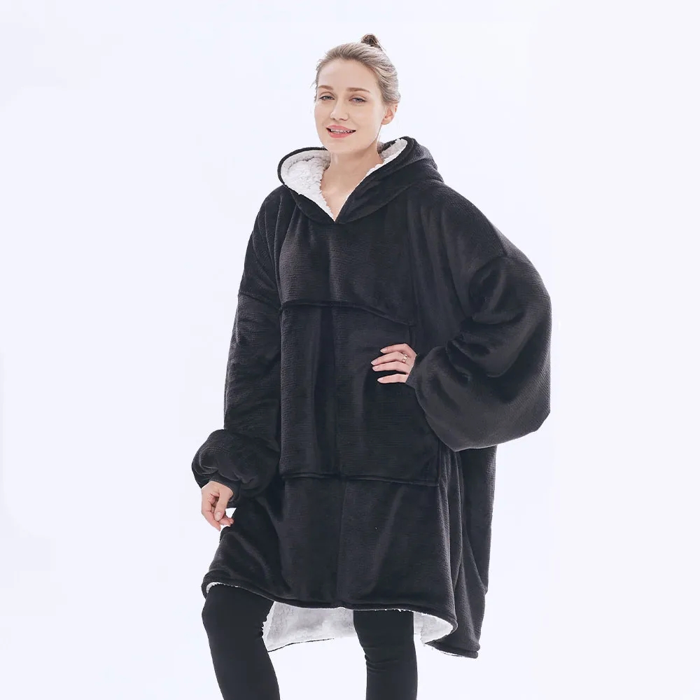 Oversized Unisex Sherpa Blanket Hoodie, custom hoodie or sweatshirt with logo imprint 4