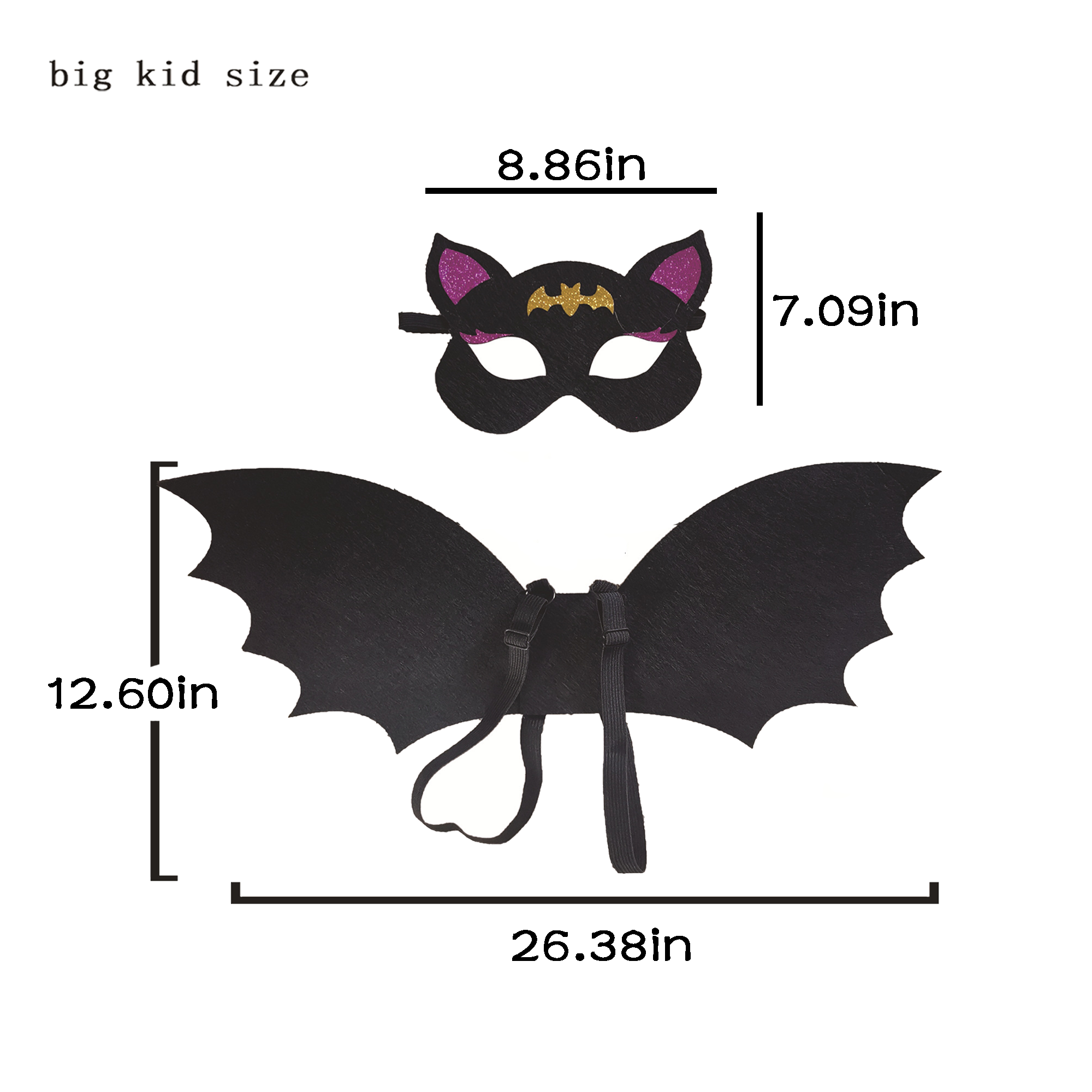 MOQ 20 PCS Adjustable Bat Wings And Mask 2