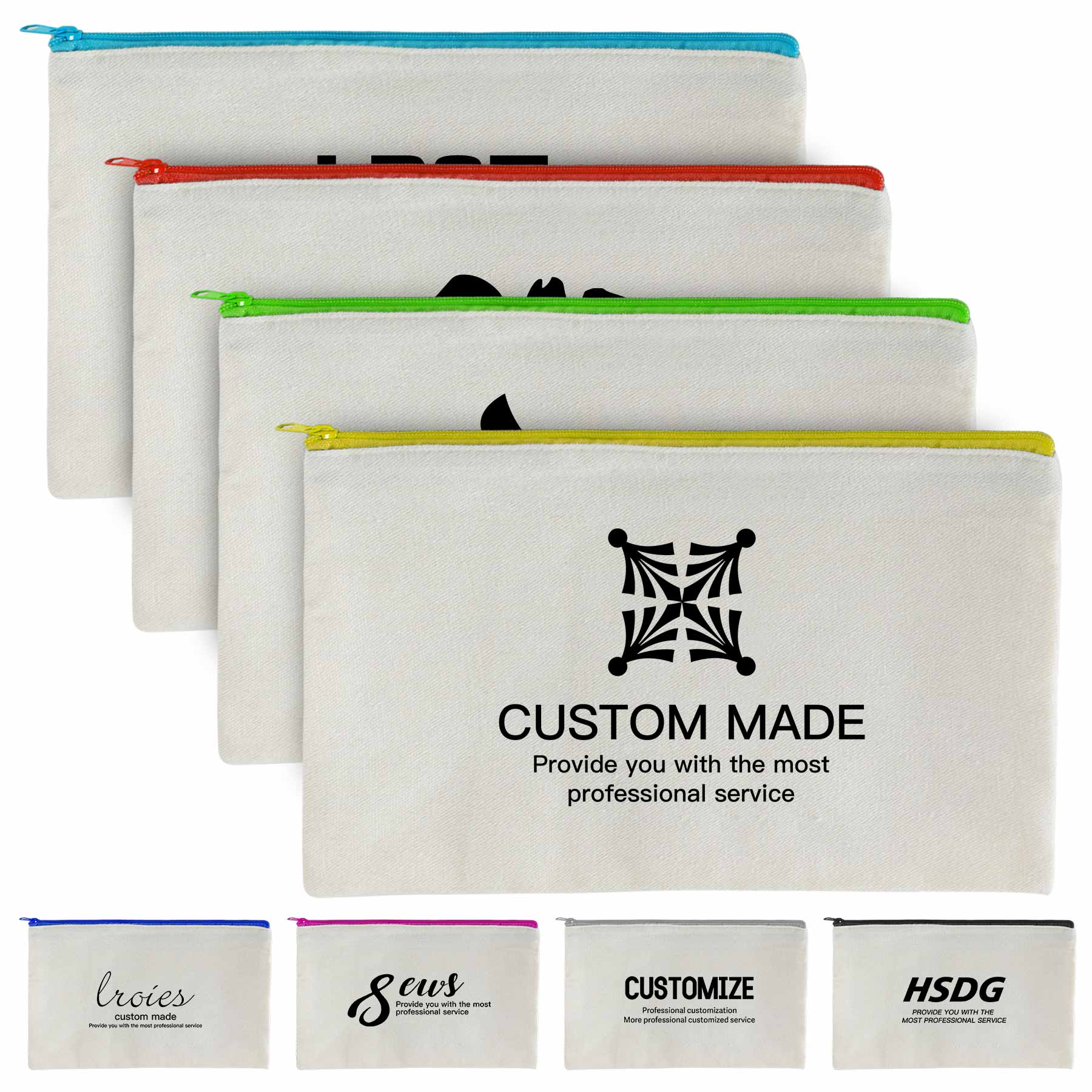 Plain Cotton Canvas Multipurpose Zipper Bag 1