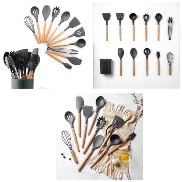 Silicone Kitchen Utensils Set with 12 Tools