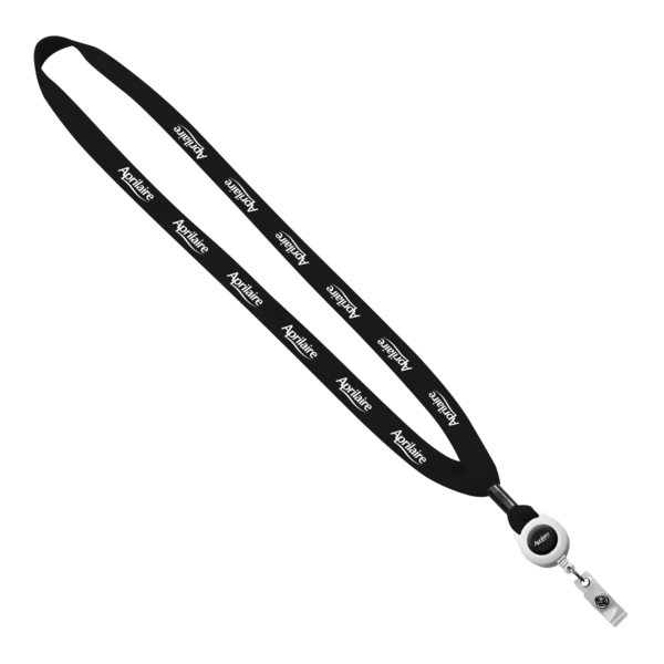 5/8" New Polyester "Shoelace" Lanyard with Retractable Badge Reel 59