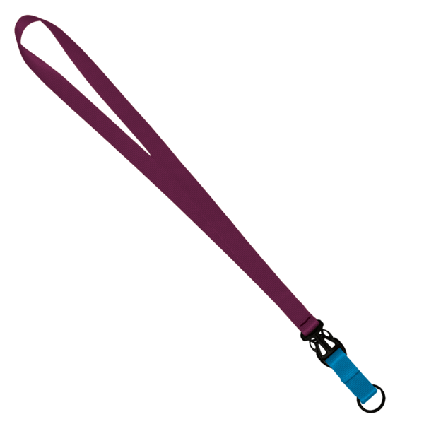 3/4" Multi color (Top and bottom) Nylon Lanyard with Plastic Slide Buckle R 316