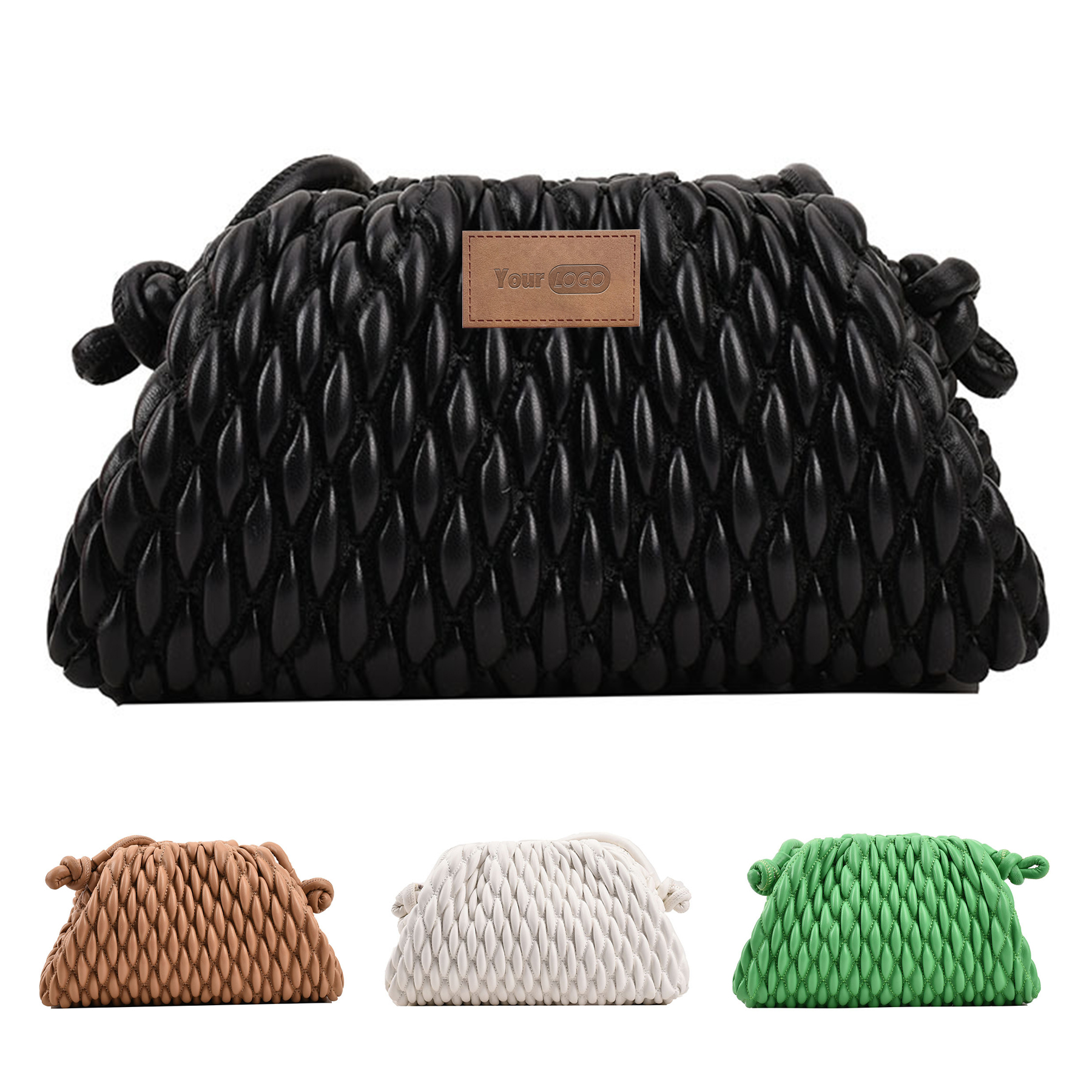 PU Crossbody Purse Quilted Clutch Handbag for Women 2