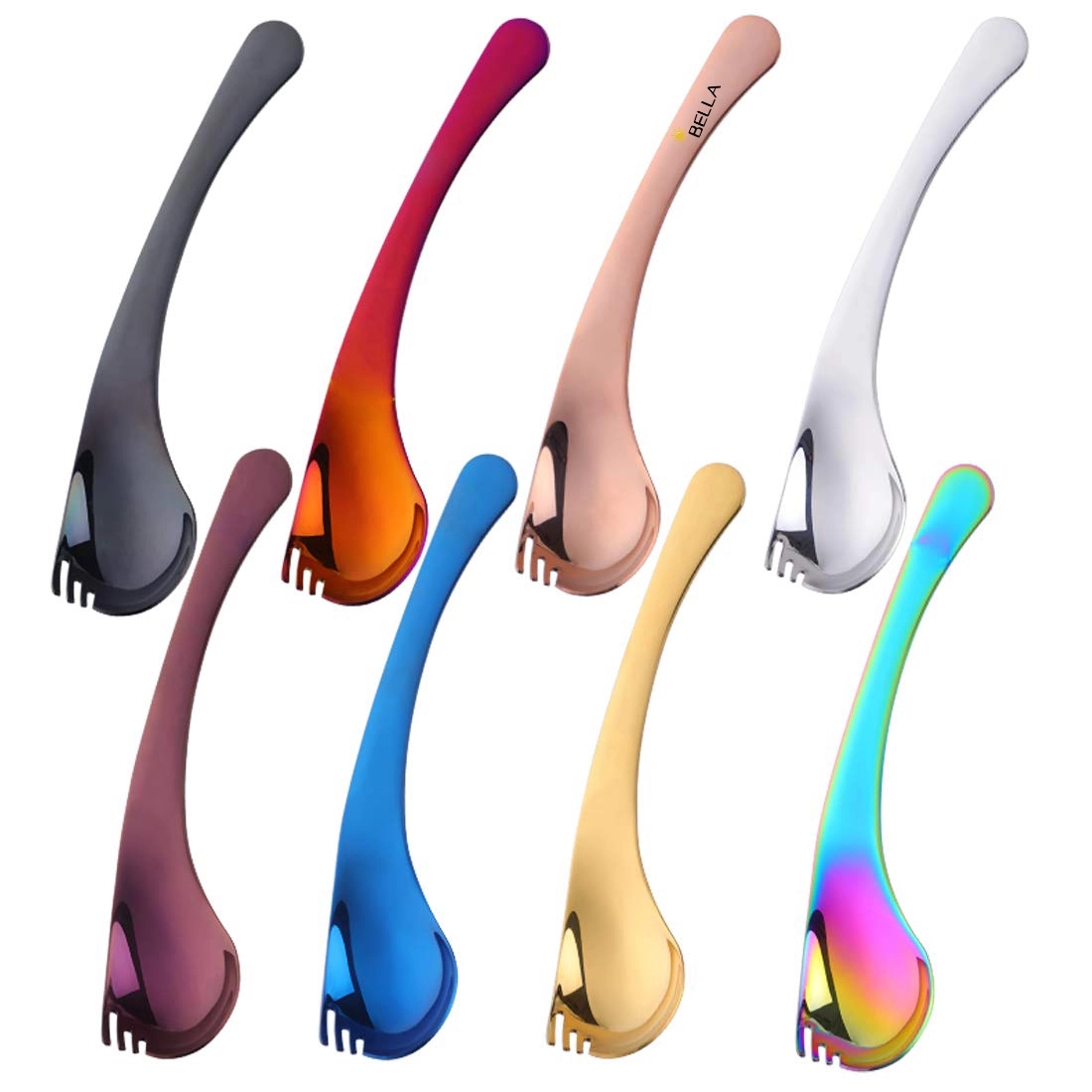2 In 1 Bend Handle Spork Soup Tableware 9