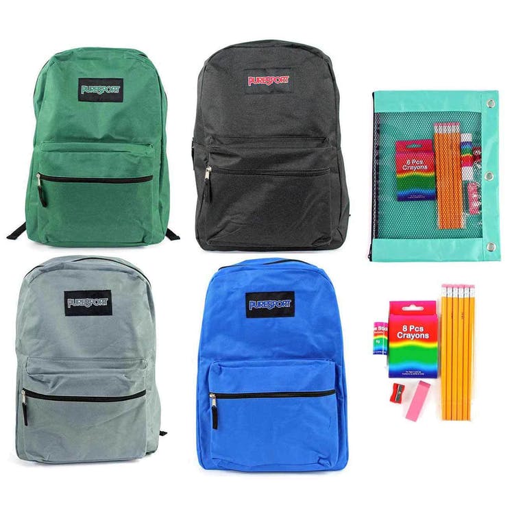15" Backpack & Elementary School Supply Kit Sets - Green 2