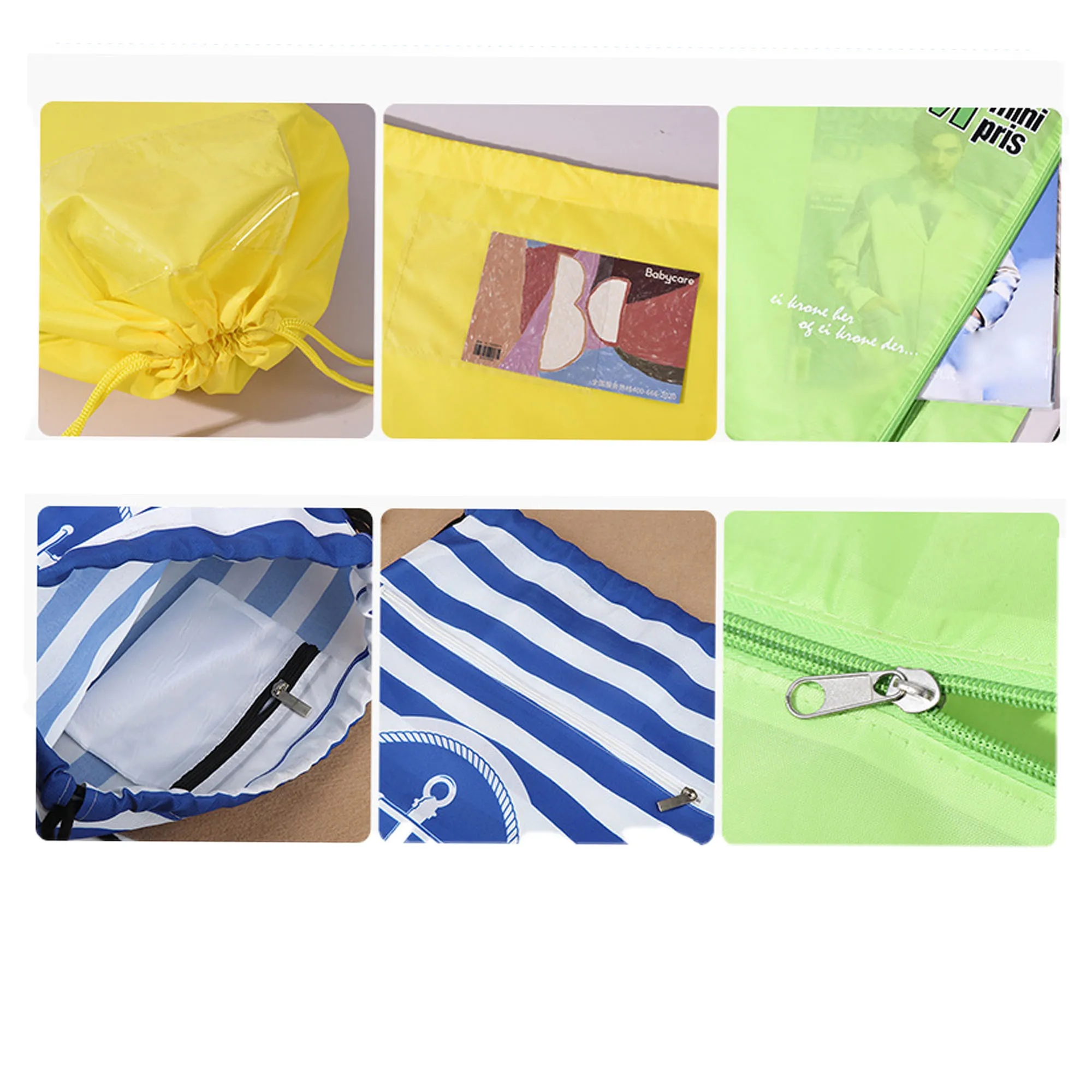 Full Color Rainbow Polyester Drawstring Backpack 2