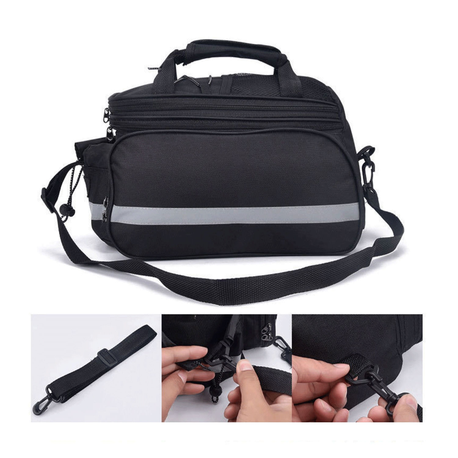 27L Expandable Bicycle Riding Rear Seat Rack Trunk Bag 11