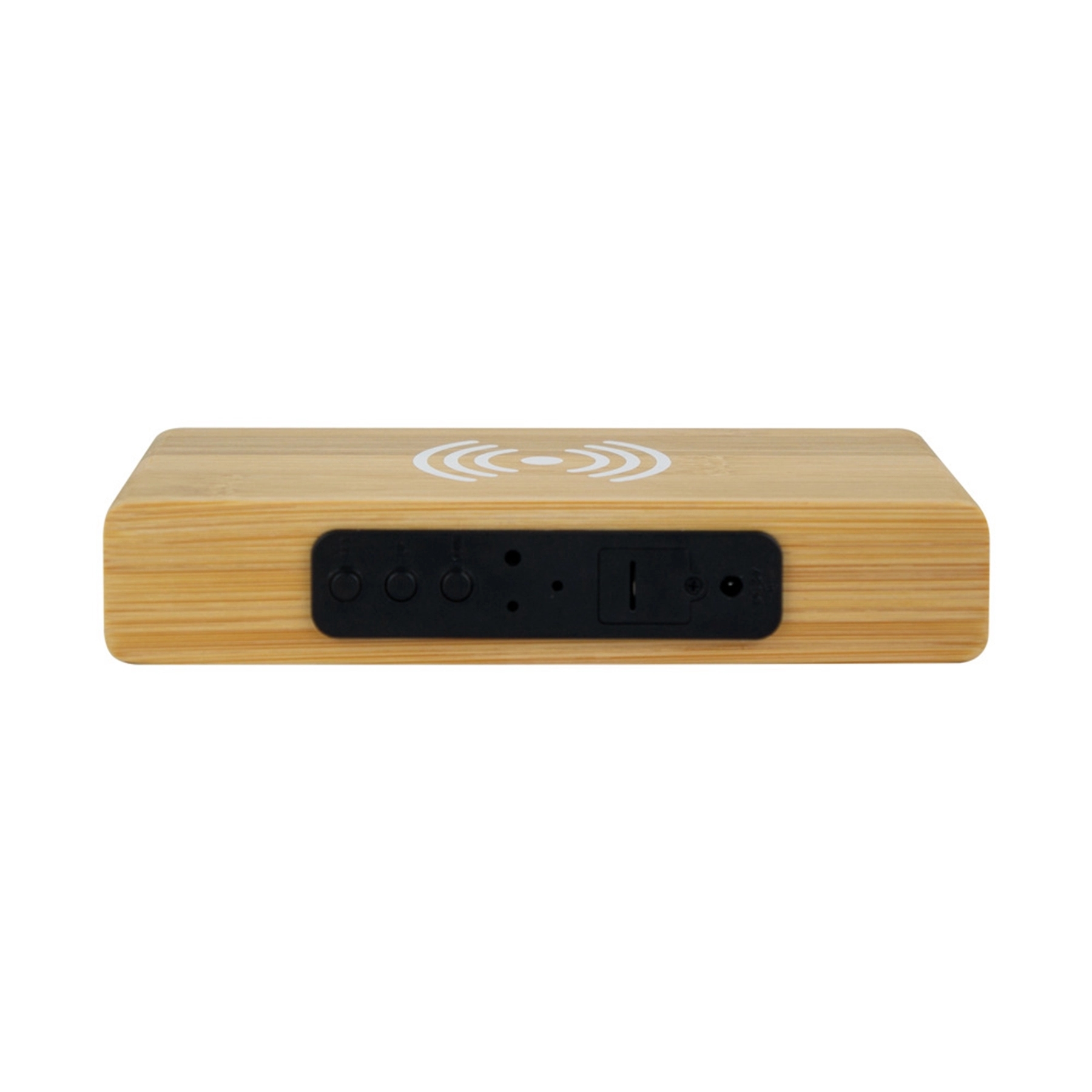 5 W Bamboo Wooden Wireless Charger With Digital Clock 7