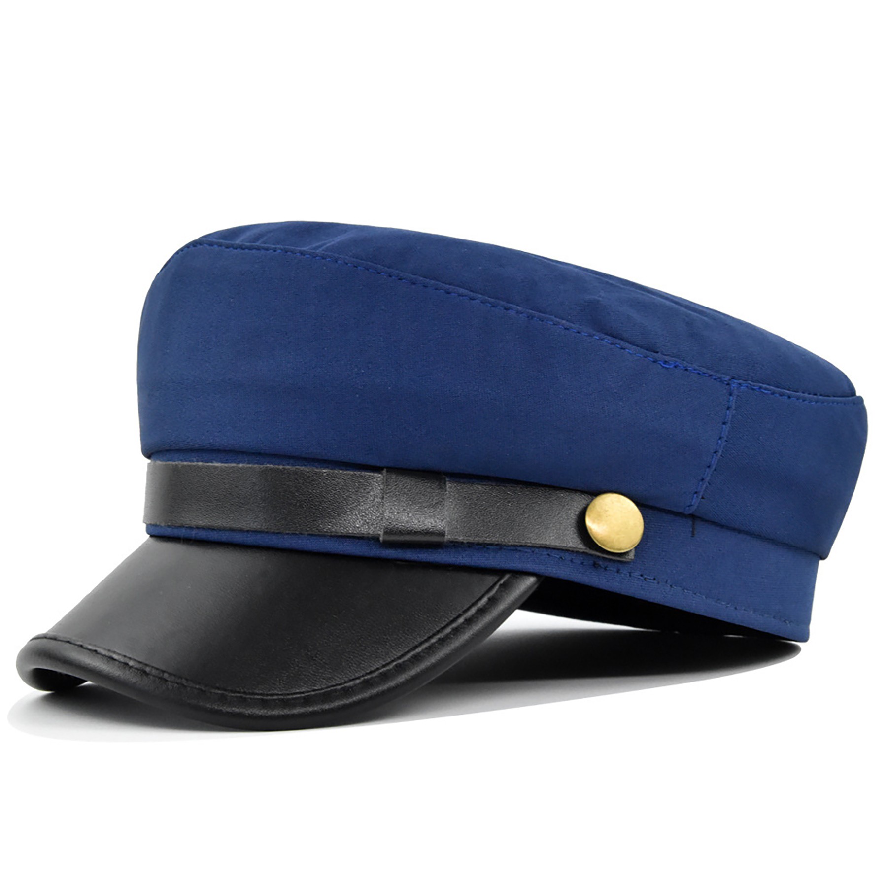 PU Brim Cabbie Beret Hat 4