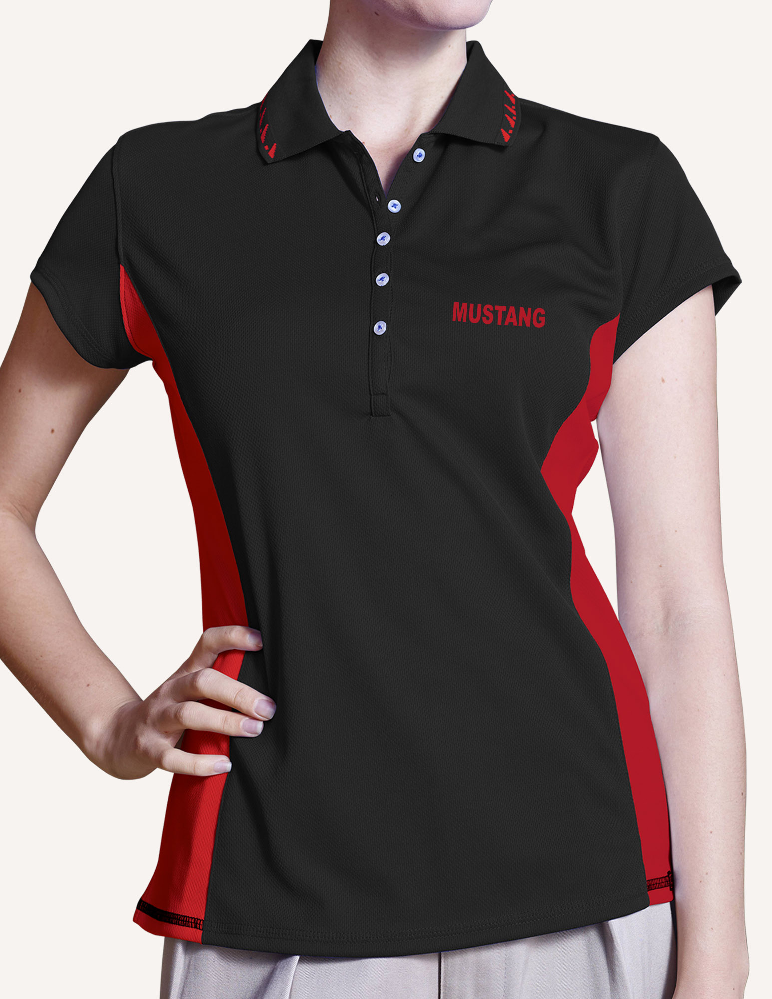 Ladies' Mustang Birds Eye Polo Shirt 3