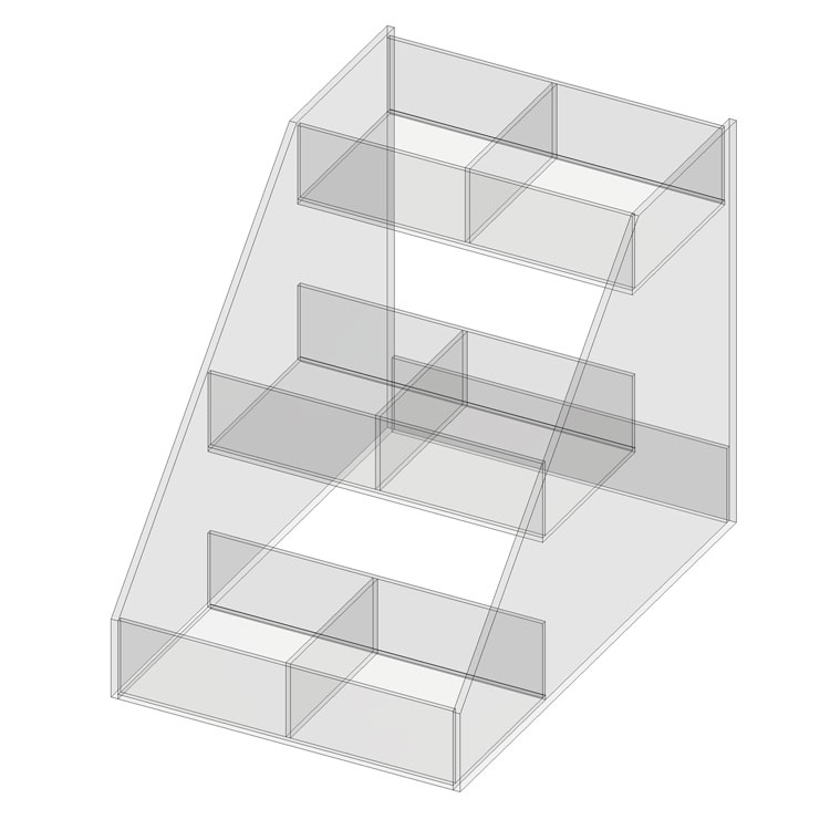 3 Tier Acrylic Beverage Display 2 Columns