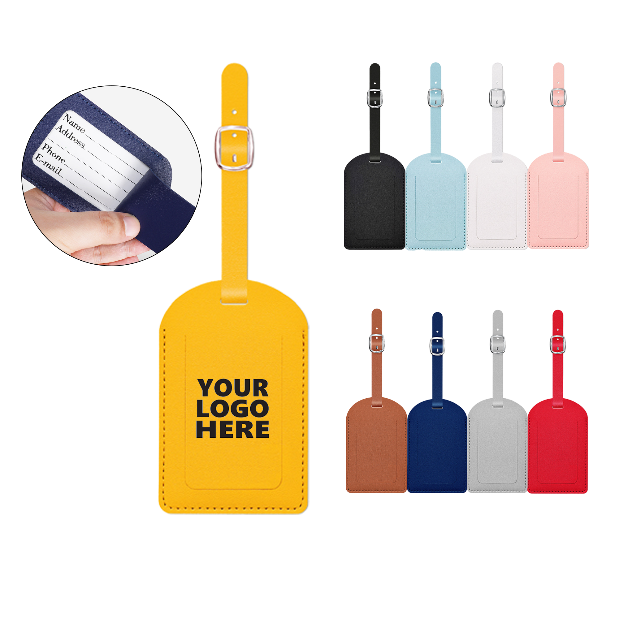Simple PU Leather Luggage Tag 2