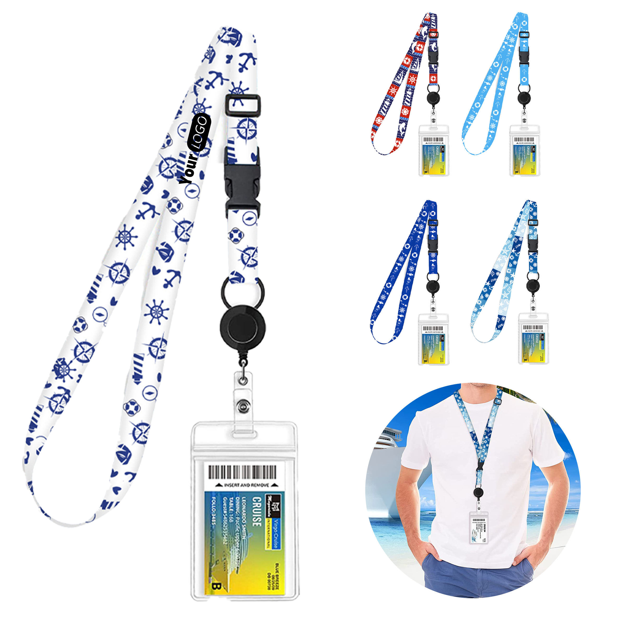 Polyester Multifunctional Lanyard With Retractable Badge Reel 1