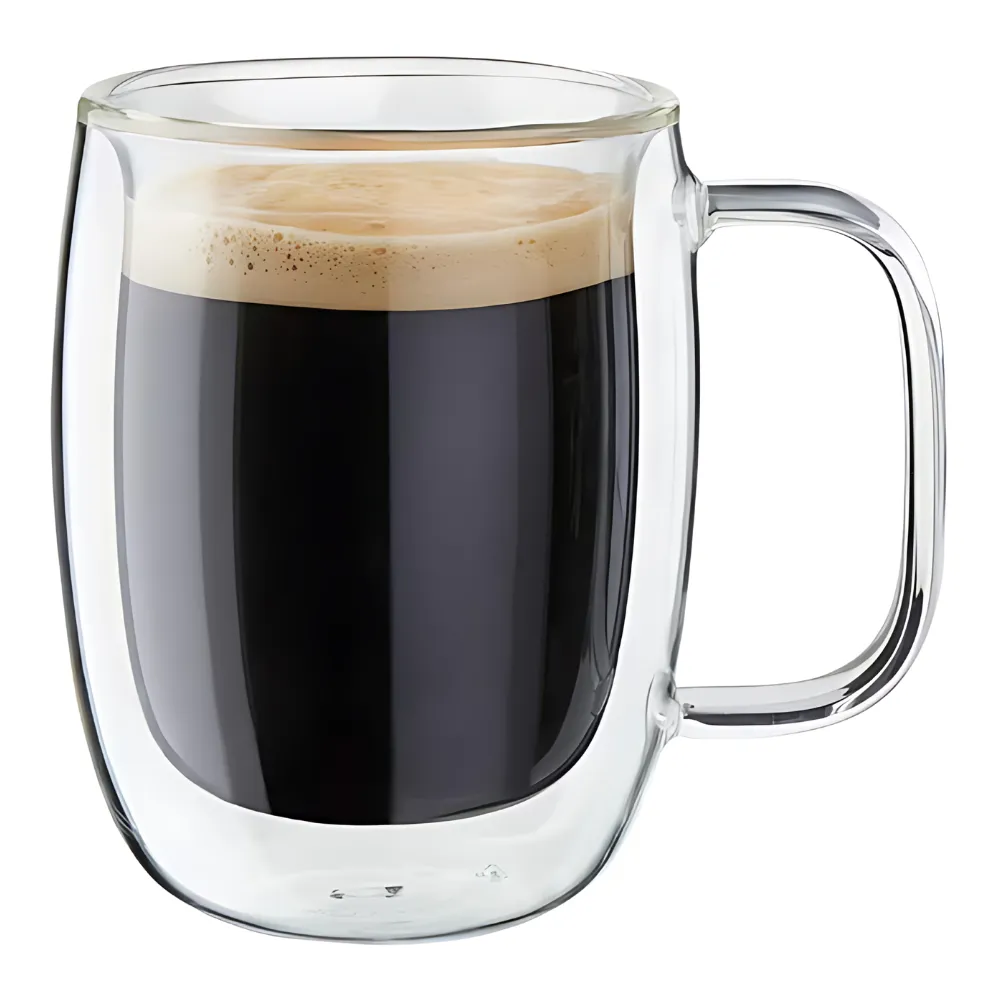 12oz. Glass Double Wall Coffee Mug 5