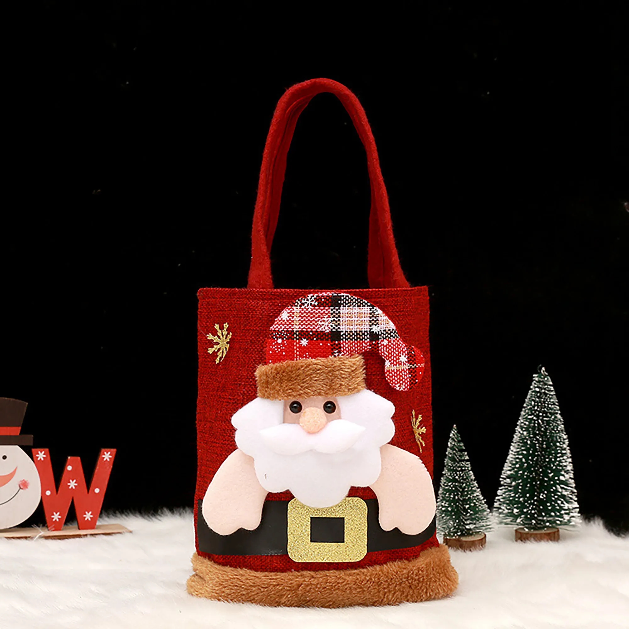 Christmas Handheld Gift Bag With Logo For Surprise, Holidays 3