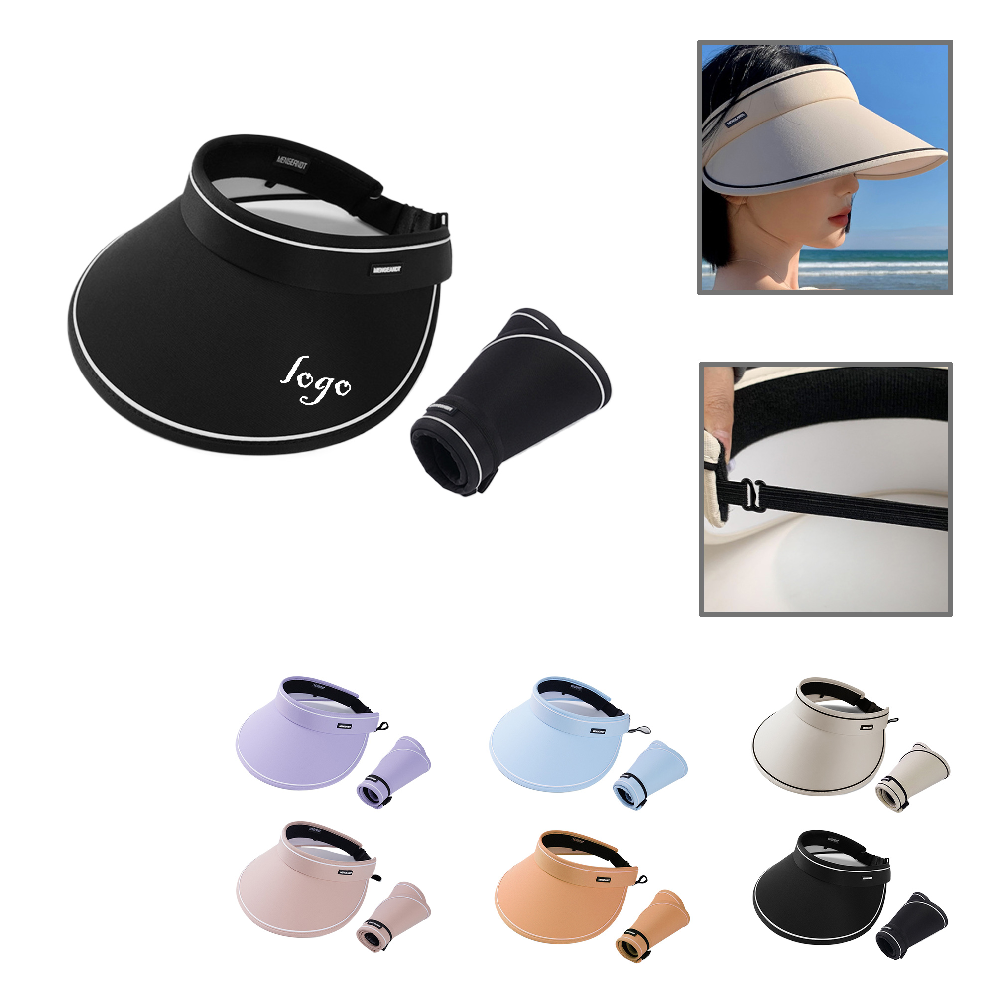 MOQ25 UV Protection Wide Brim Sun Visor Cap 3