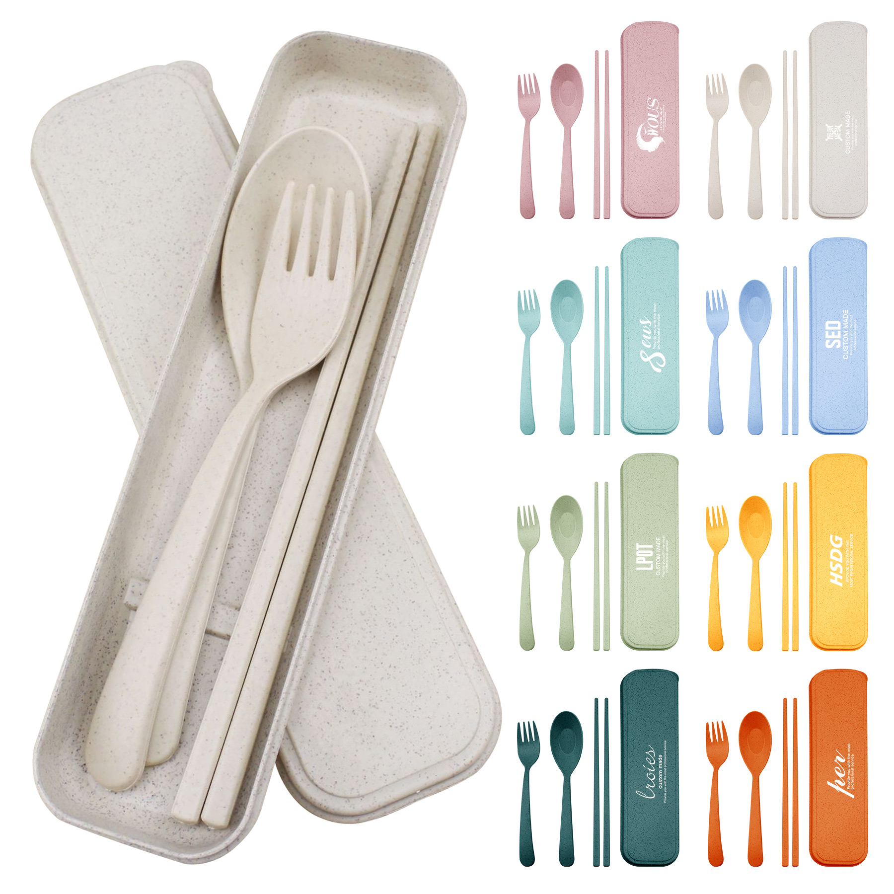 Portable Wheat Straw Tableware 3-Piece Set 2