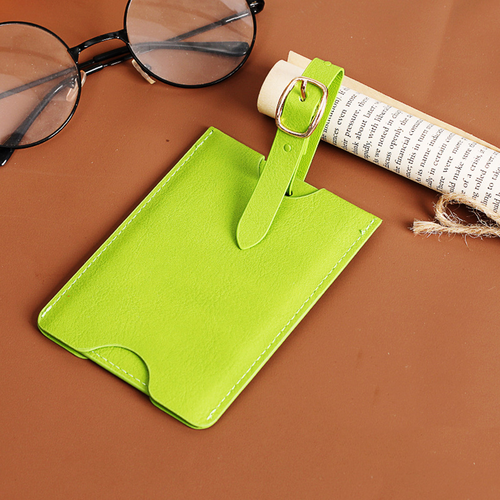 Debossed Premium PU Leather Luggage Bag Tags 8