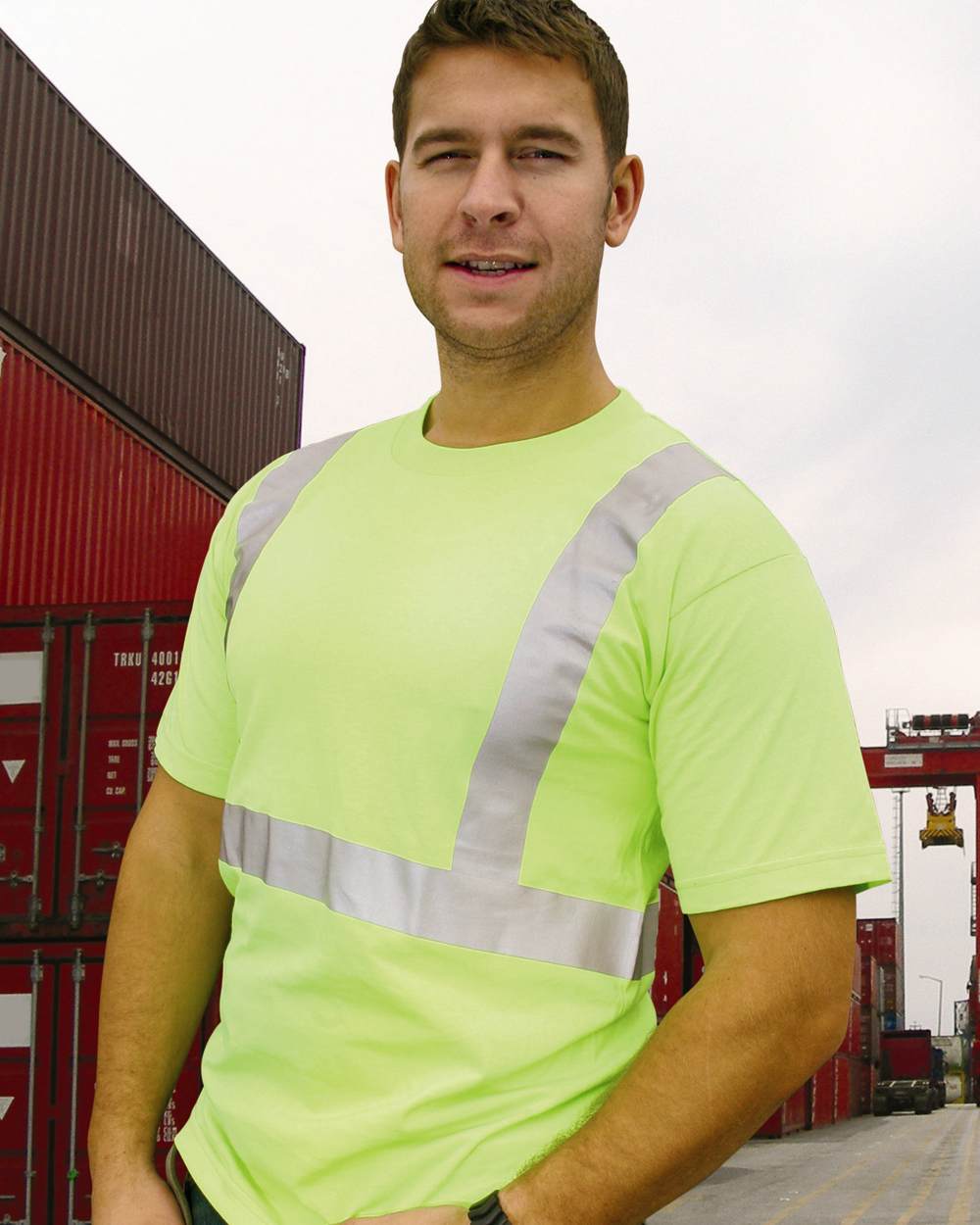 Unisex USA-Made 50/50 High Visibility T-Shirt - 3752 2