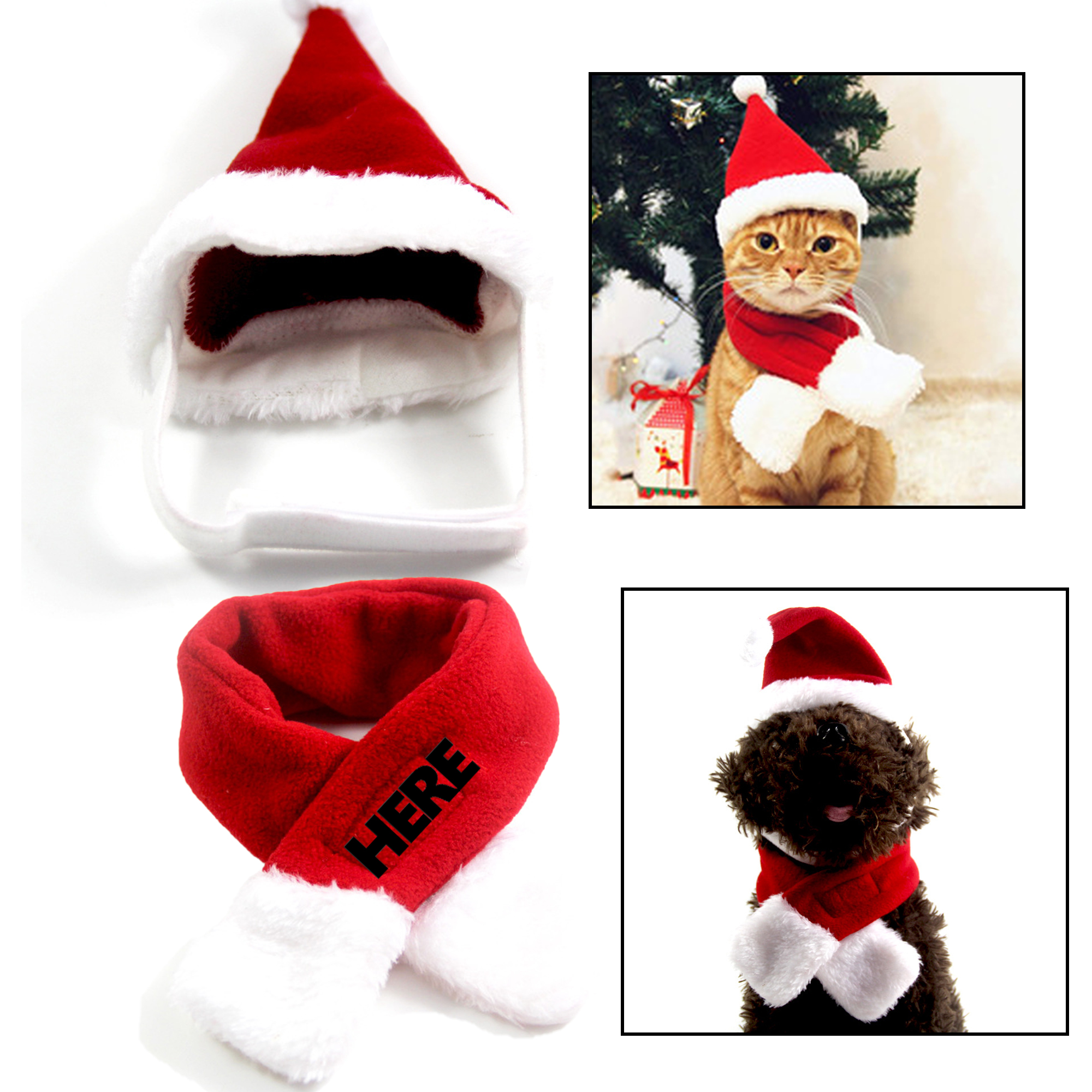 Pet Christmas Accessories: Scarf and Hat 3