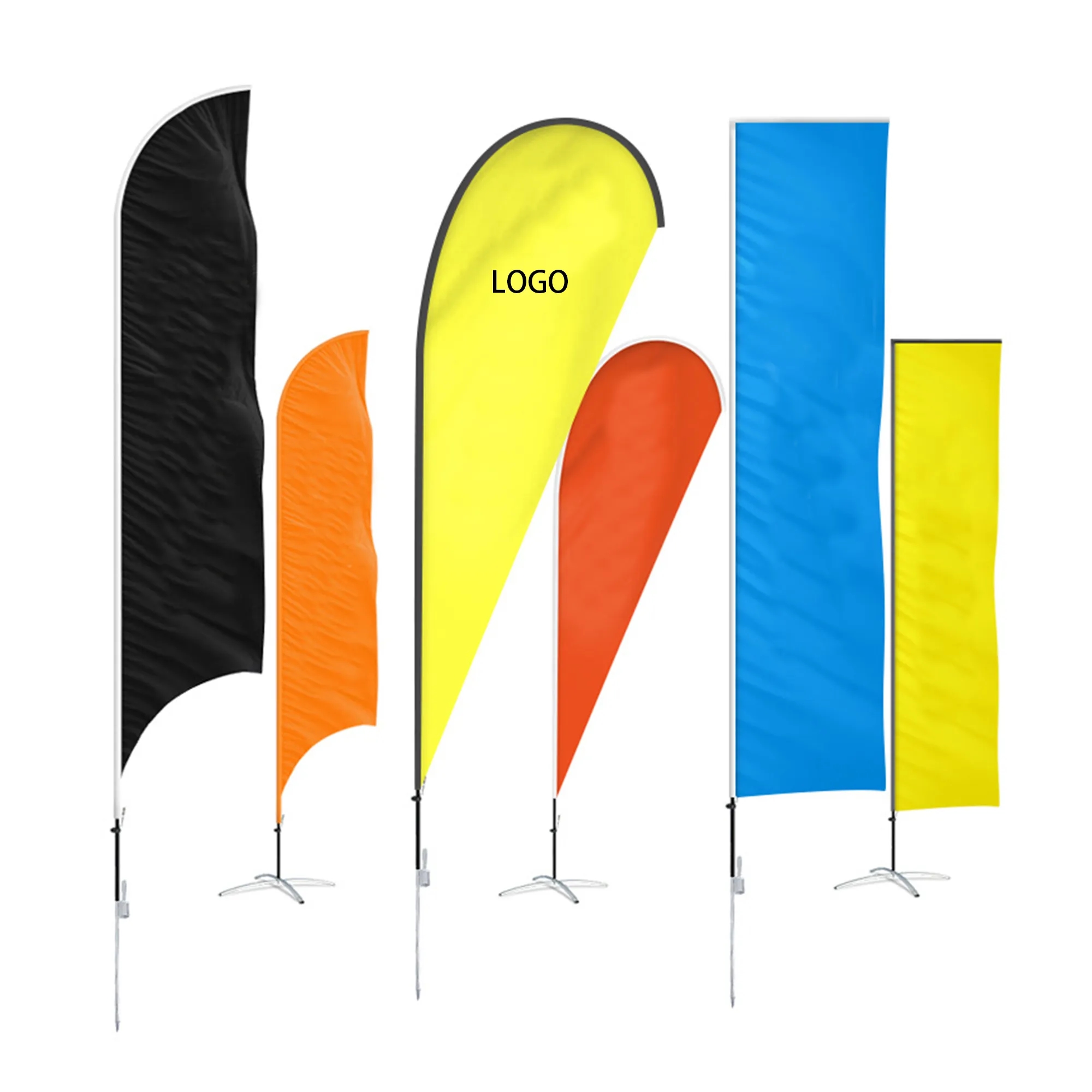 MOQ 5pcs 8FT Beach Feather Flag With Base 3