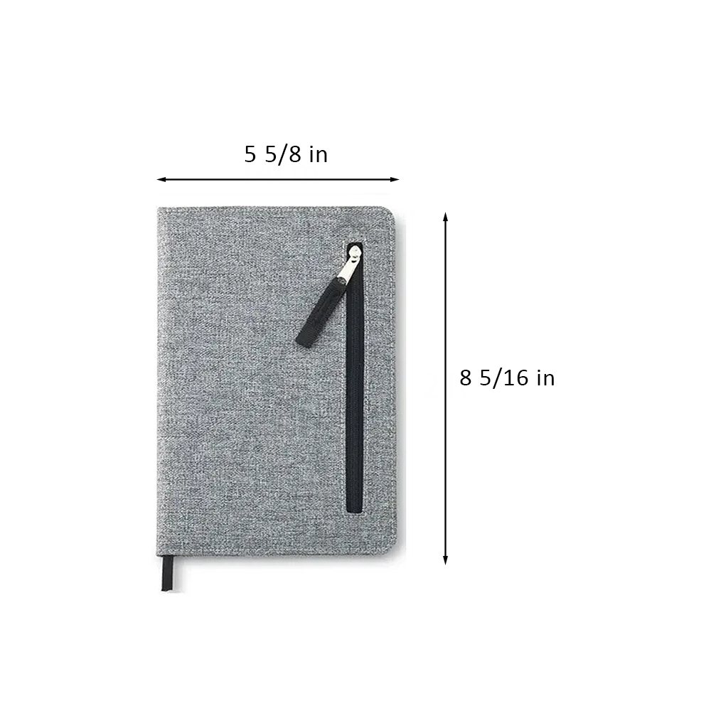 Fabric cover notebook with zipper pocket 3
