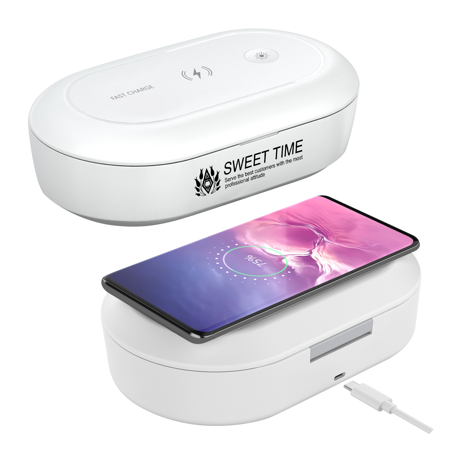 UV light Sanitizer Box with Qi-certified Wireless Charger 1
